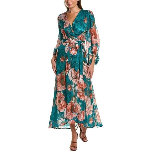 XXS Anthropologie Hutch V-neck Textured Long Sleeve Maxi Wrap Dress - Picture 7 of 13